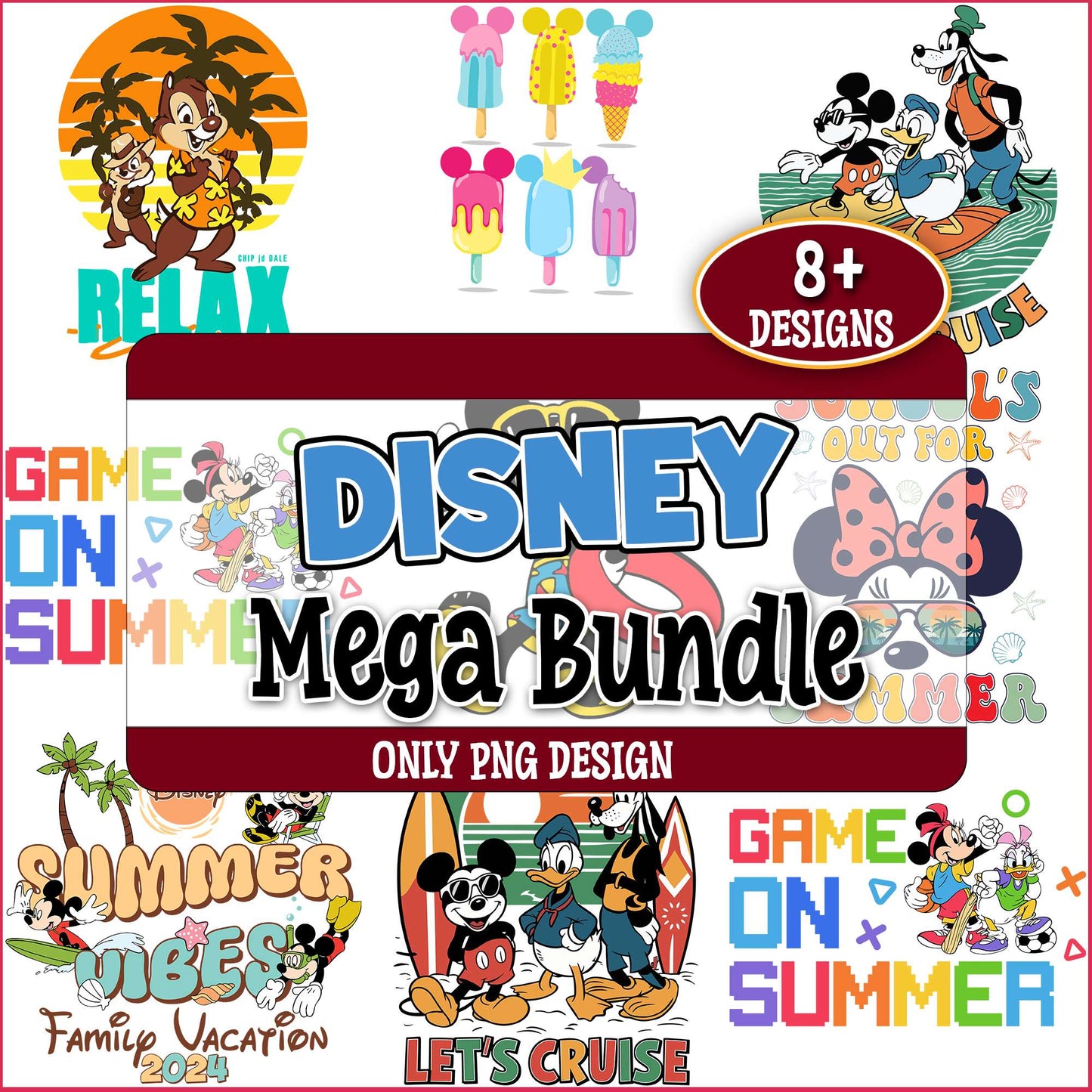 Disney summertime png bundle