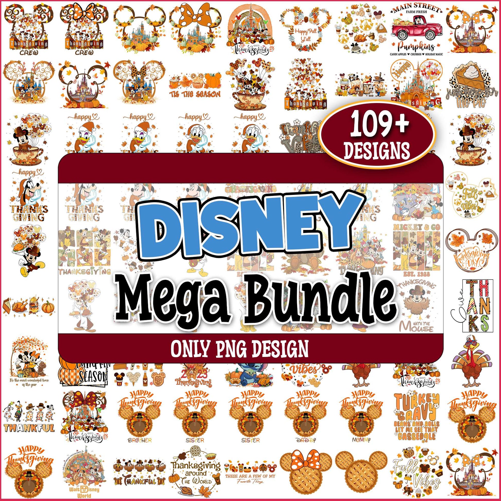 Disney thanksgiving design png bundle