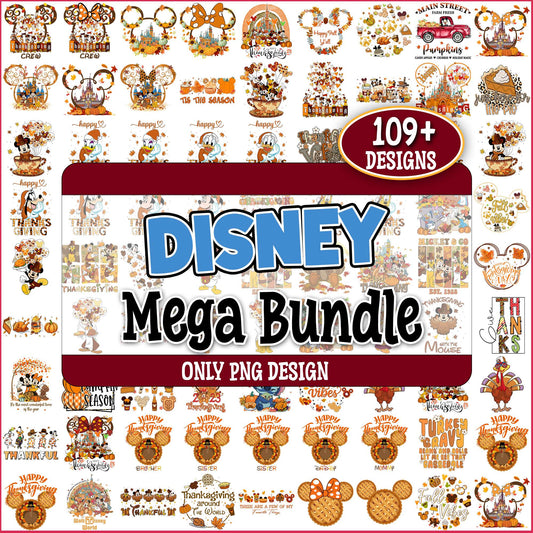 Disney thanksgiving design png bundle