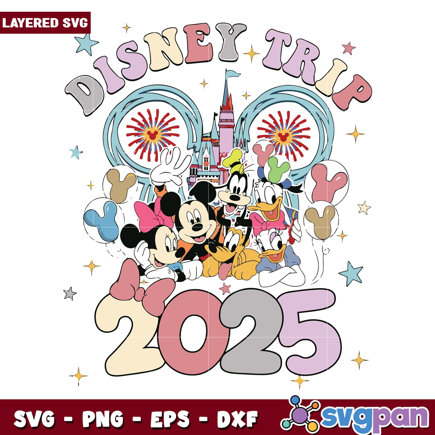 Disney trip 2025 svg, disney movies svg, family vacation svg