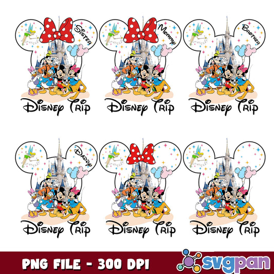 Disney trip family design png bundle