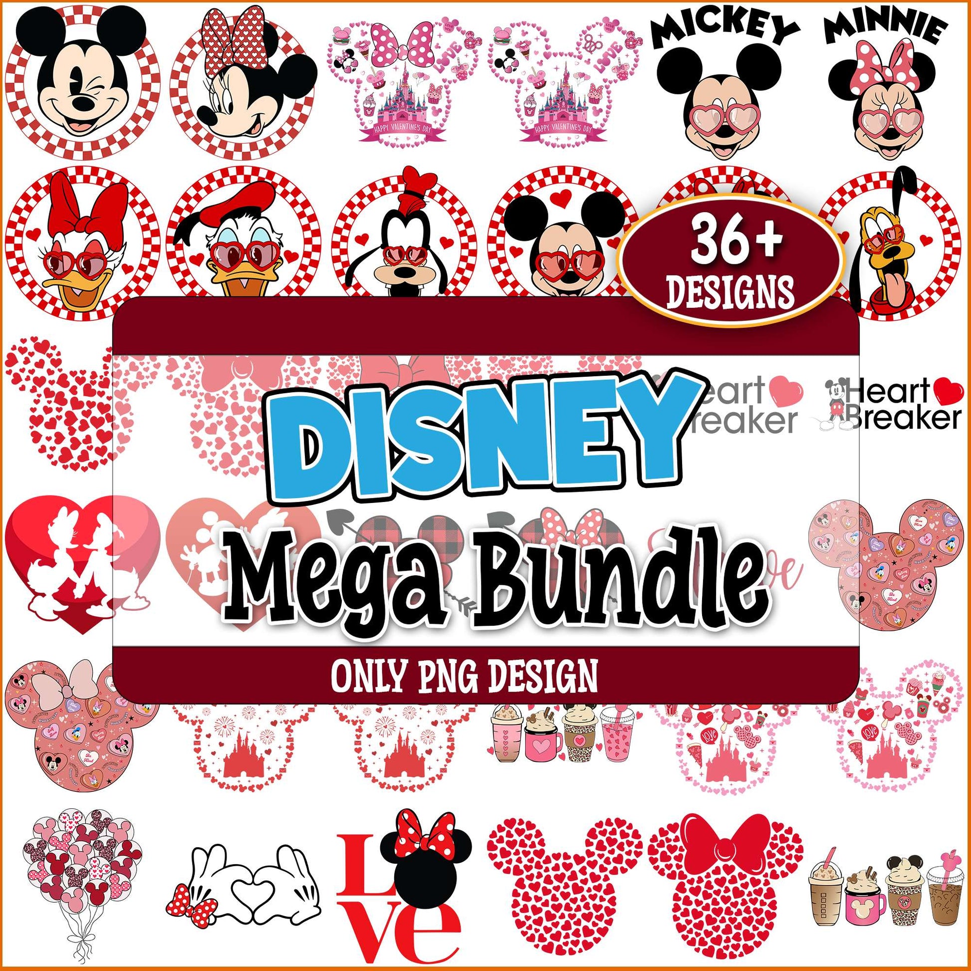 Disney valentine day png bundle