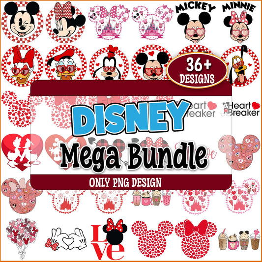 Disney valentine day png bundle