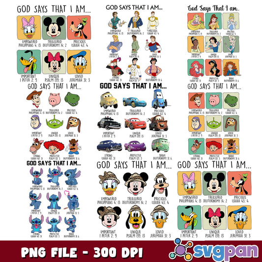 Disney ver god say i am png bundle