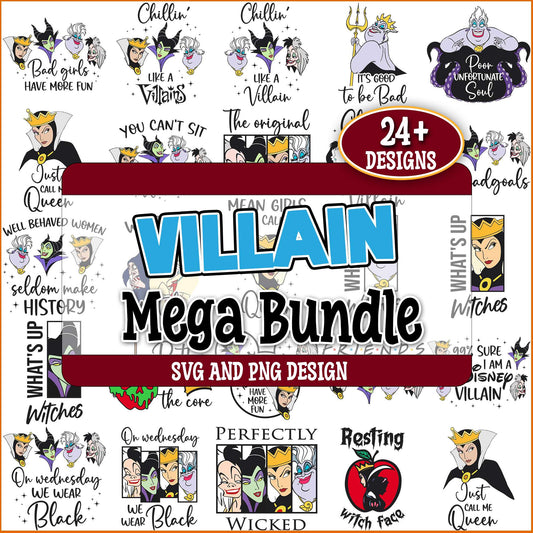 Disney villain design svg bundle