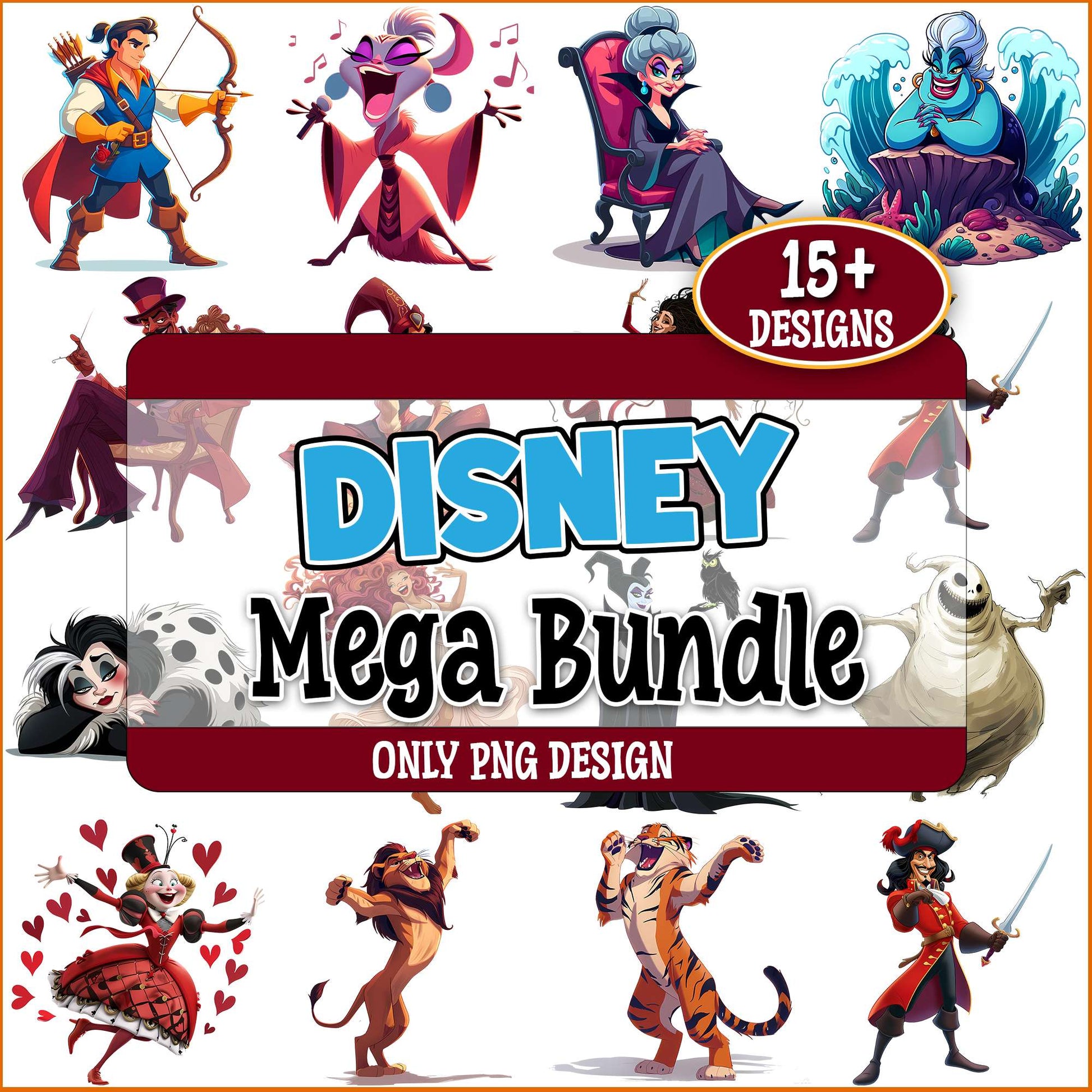 Disney villain funny png bundle