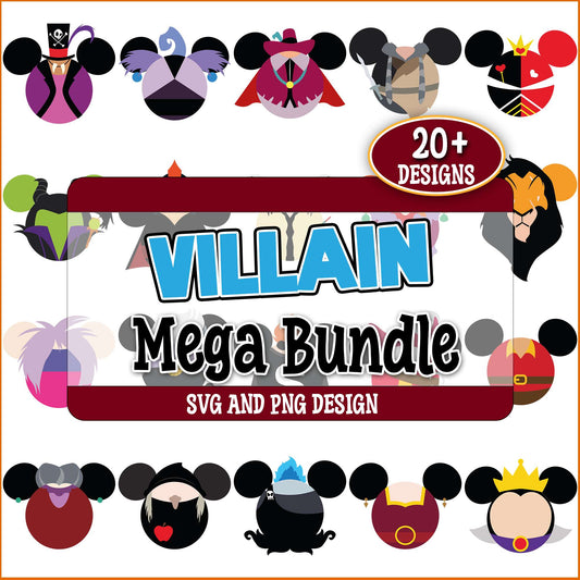 Disney villain mickey design svg bundle