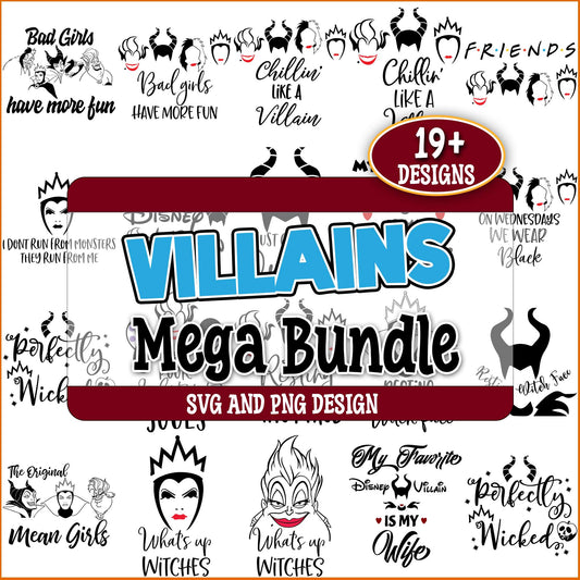 Disney villain set svg bundle
