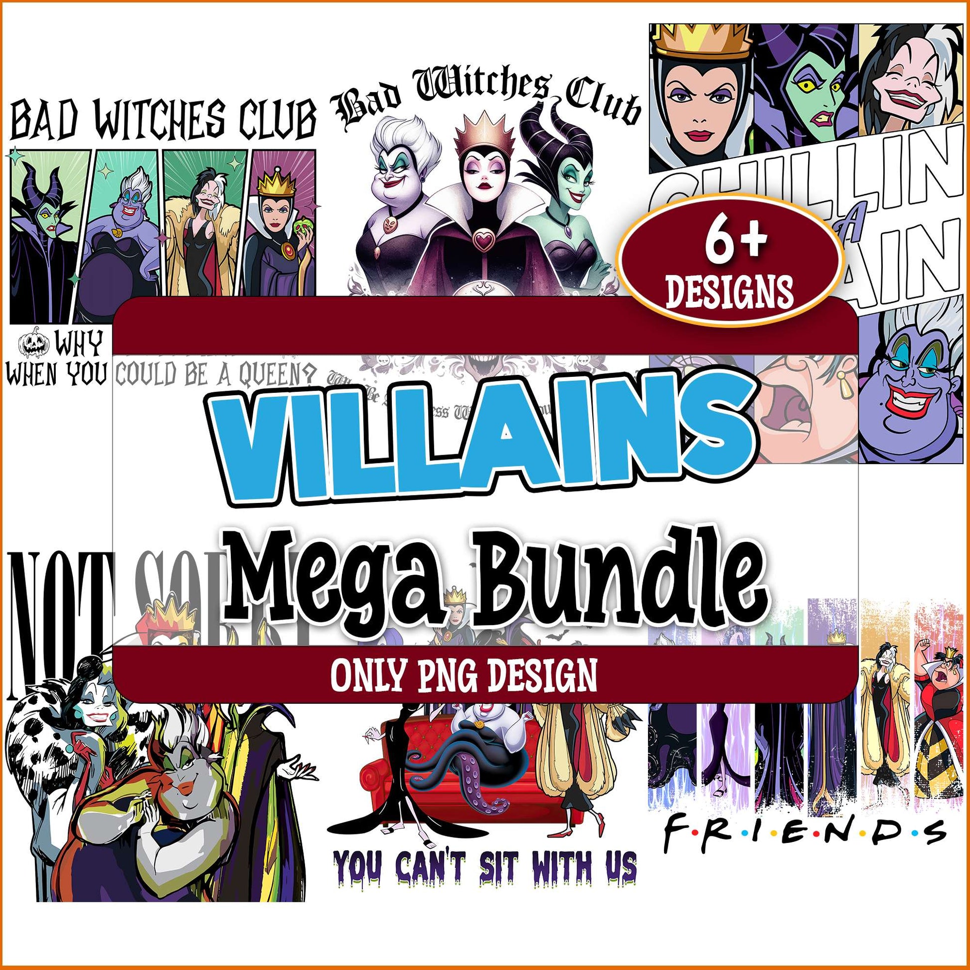 Disney villains set png bundle