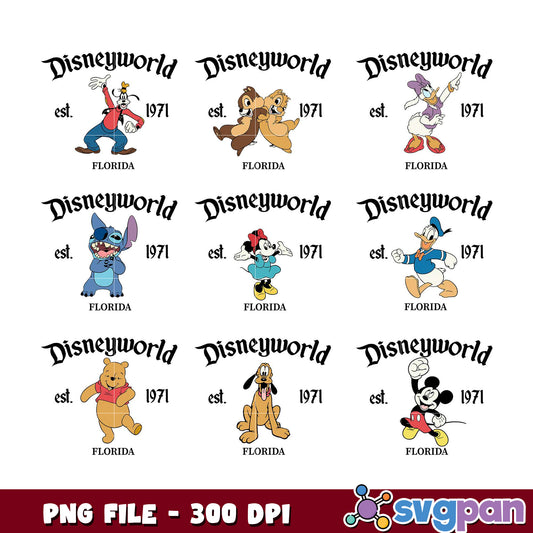 Disneyworld Characters PNG Bundle 300 DPI