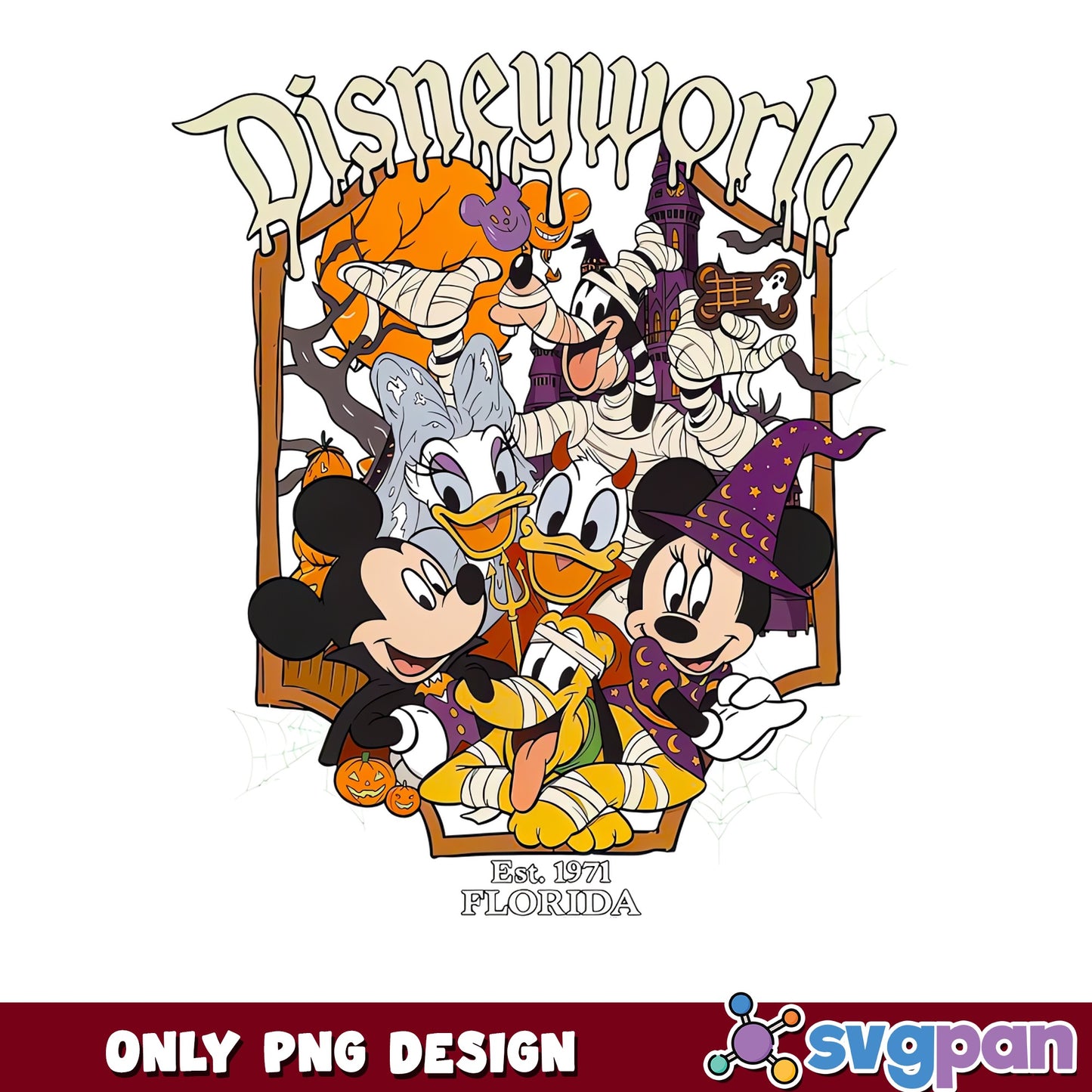 Disneyworld Halloween Mickey Minnie Mummy Florida PNG, Goofy Pluto