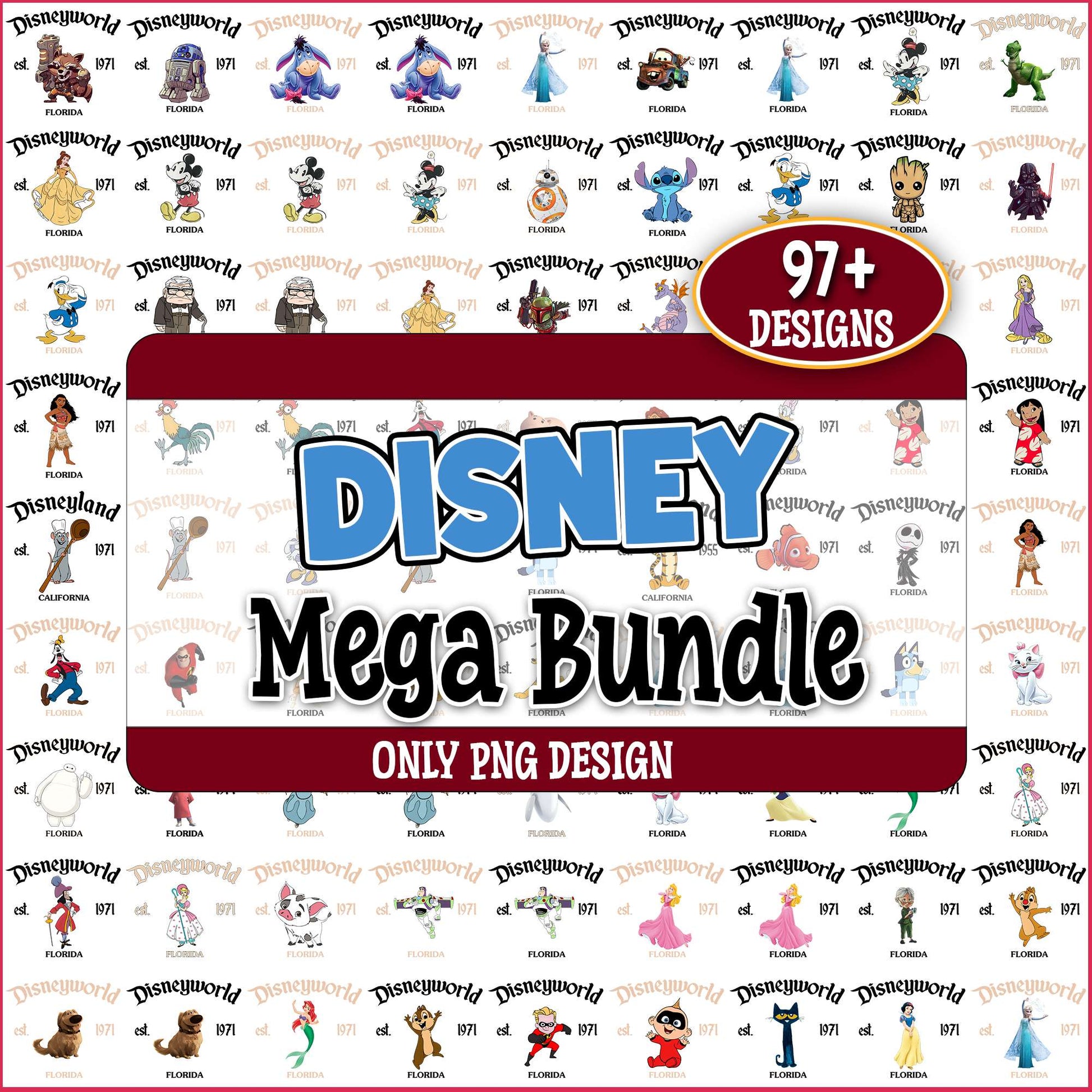 Disney world est 1971 png bundle