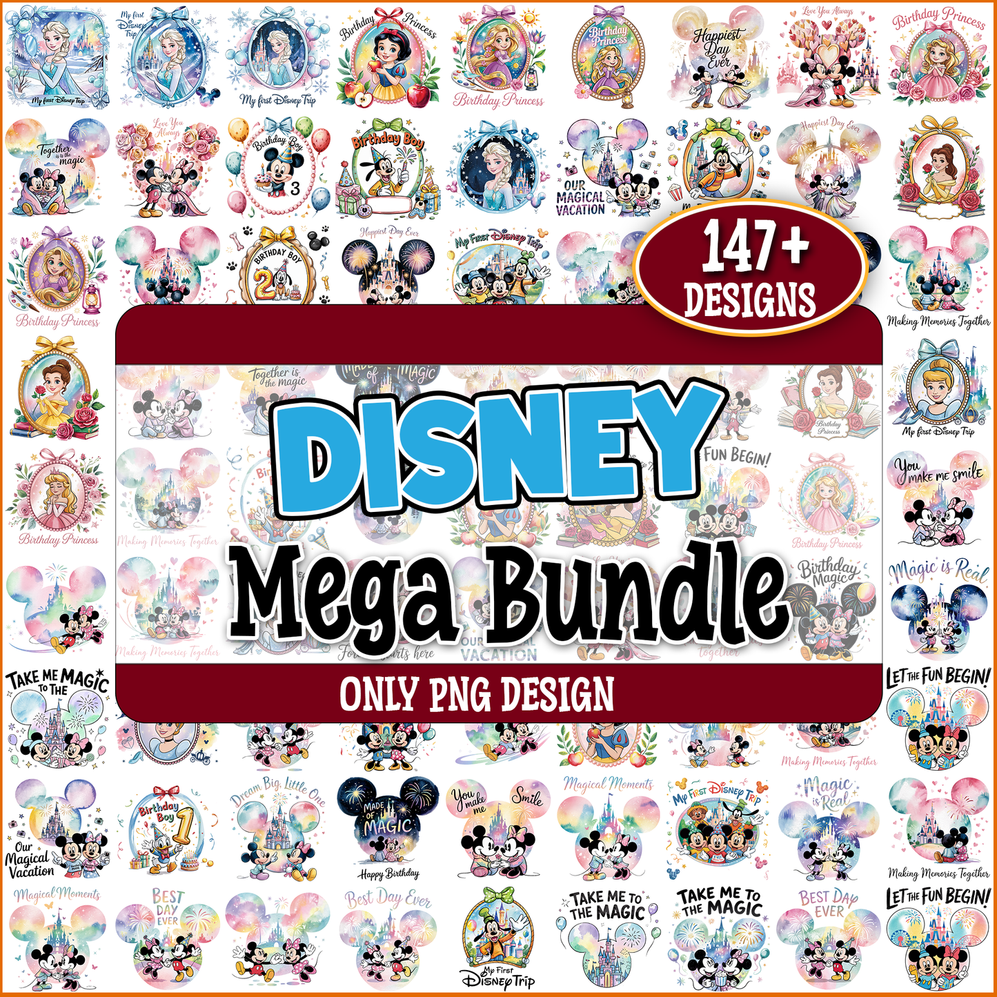 Disney x birthday png bundle