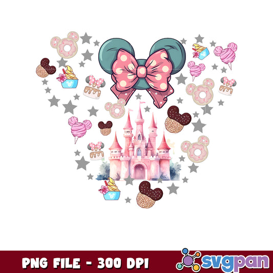 Disnseyland pink png, chistmas clipart png, cartoon png