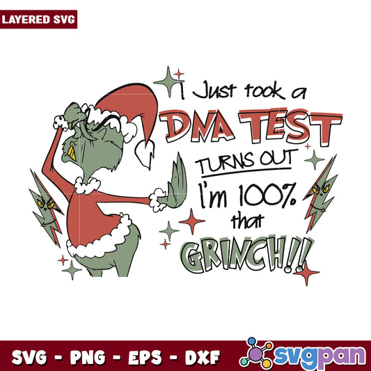 Dna test grinch svg, grinch costume svg, grinch quotes svg