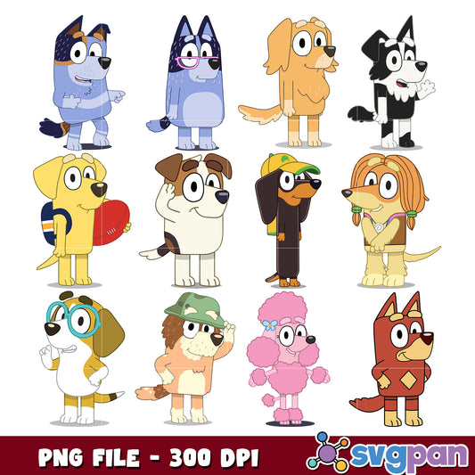 Dog Character Bundle PNG High Quality 300 DPI