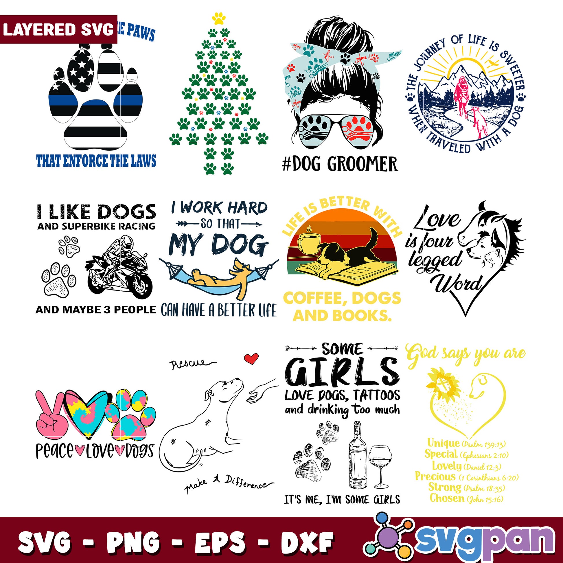 Dog Lover SVG Bundle 10 Layered Designs
