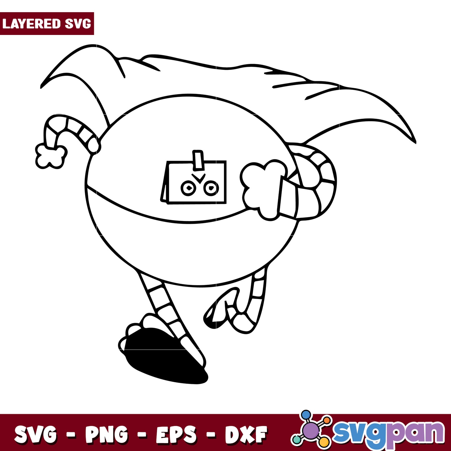 Dog man Big Jim outline svg, dog man characters svg, dog man 2025 svg