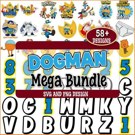 Dogman alphabet svg bundle