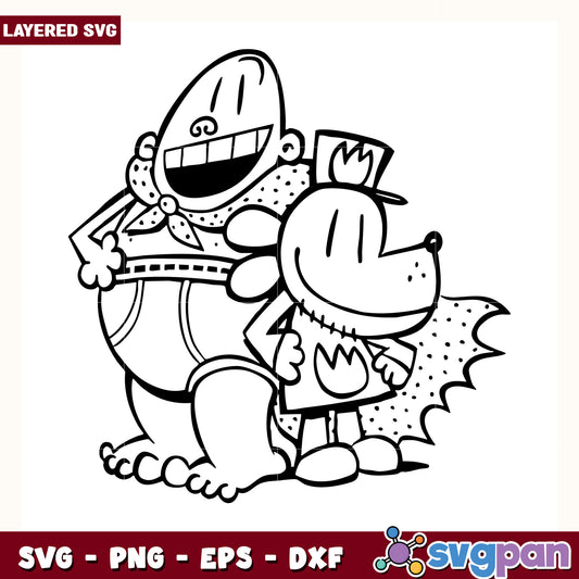 Dog man and friend svg, funny comic dog svg, dog man characters svg