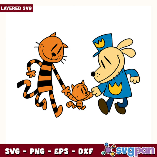 Dog man and petey svg, dog man comic svg, pilkey universe characters svg