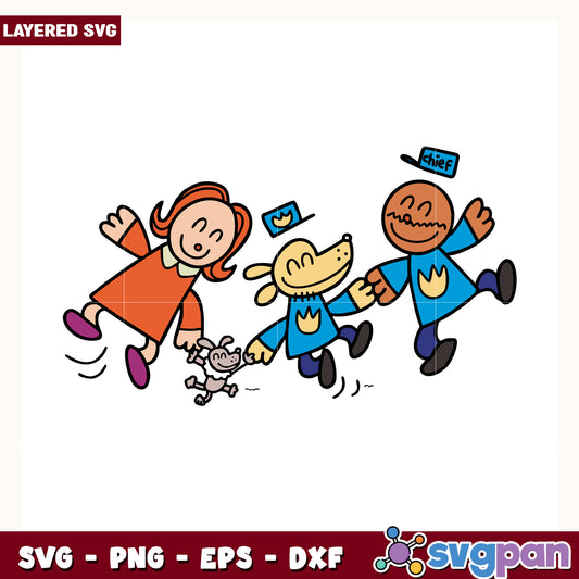 Dog man funny characters svg, dog man comic svg, pilkey universe characters svg