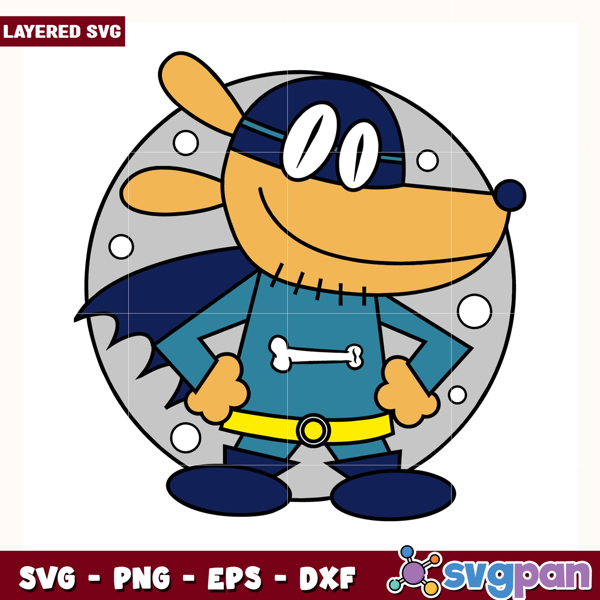 Dog man hero character svg, dog man comic svg, pilkey universe characters svg
