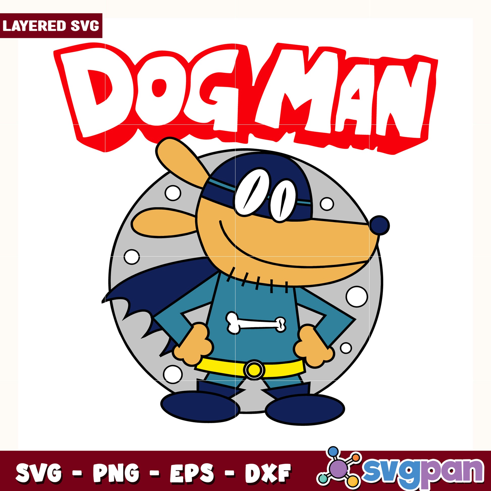 Dog man main characters svg, dog man comic svg, pilkey universe characters svg