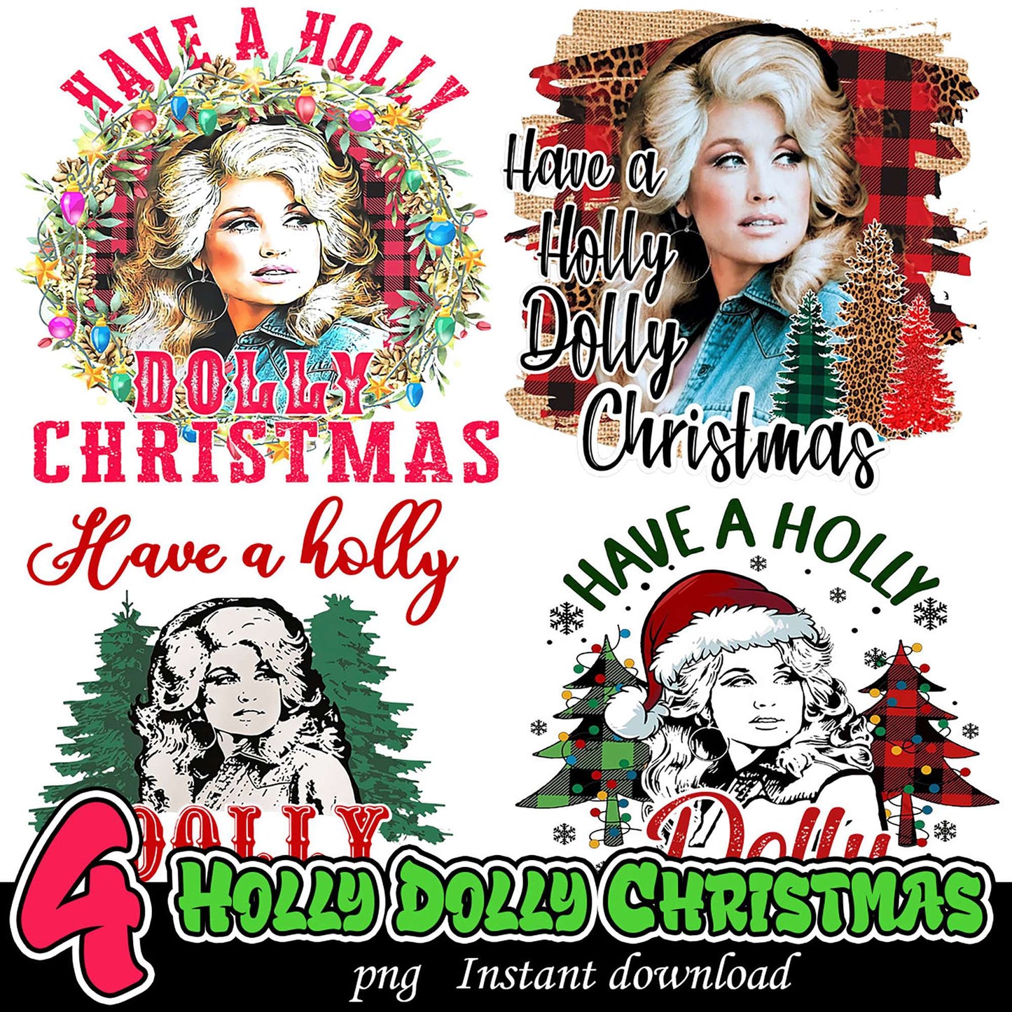 Dolly Parton Christmas PNG Bundle