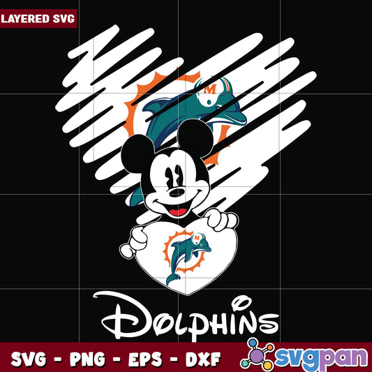 Dolphins heart svg, nfl teams svg, american football svg