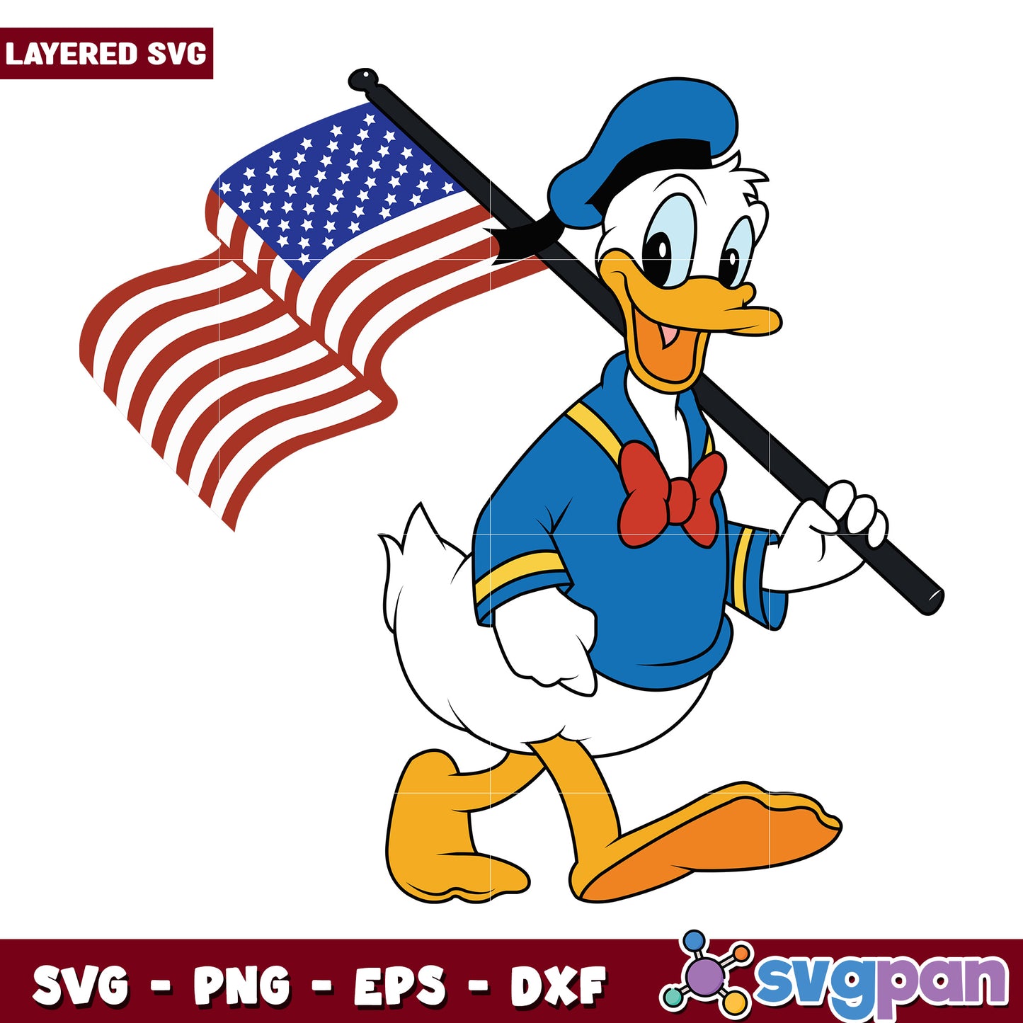 Donald Duck SVG Patriotic Clipart
