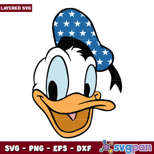 Donald Duck SVG Patriotic Star Hat
