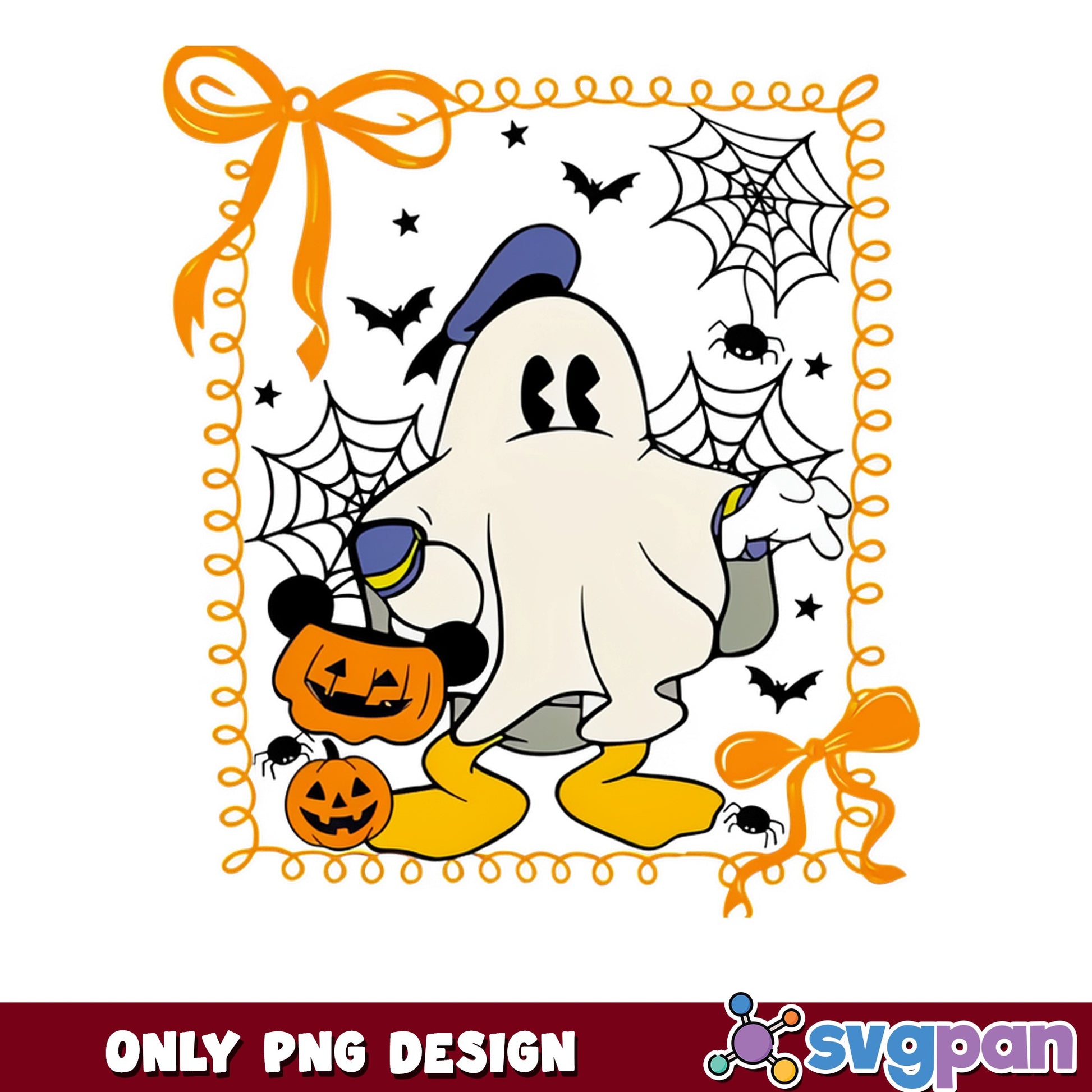 Donald Duck Ghost Halloween PNG, Disney Halloween PNG, Trick Or Treat PNG