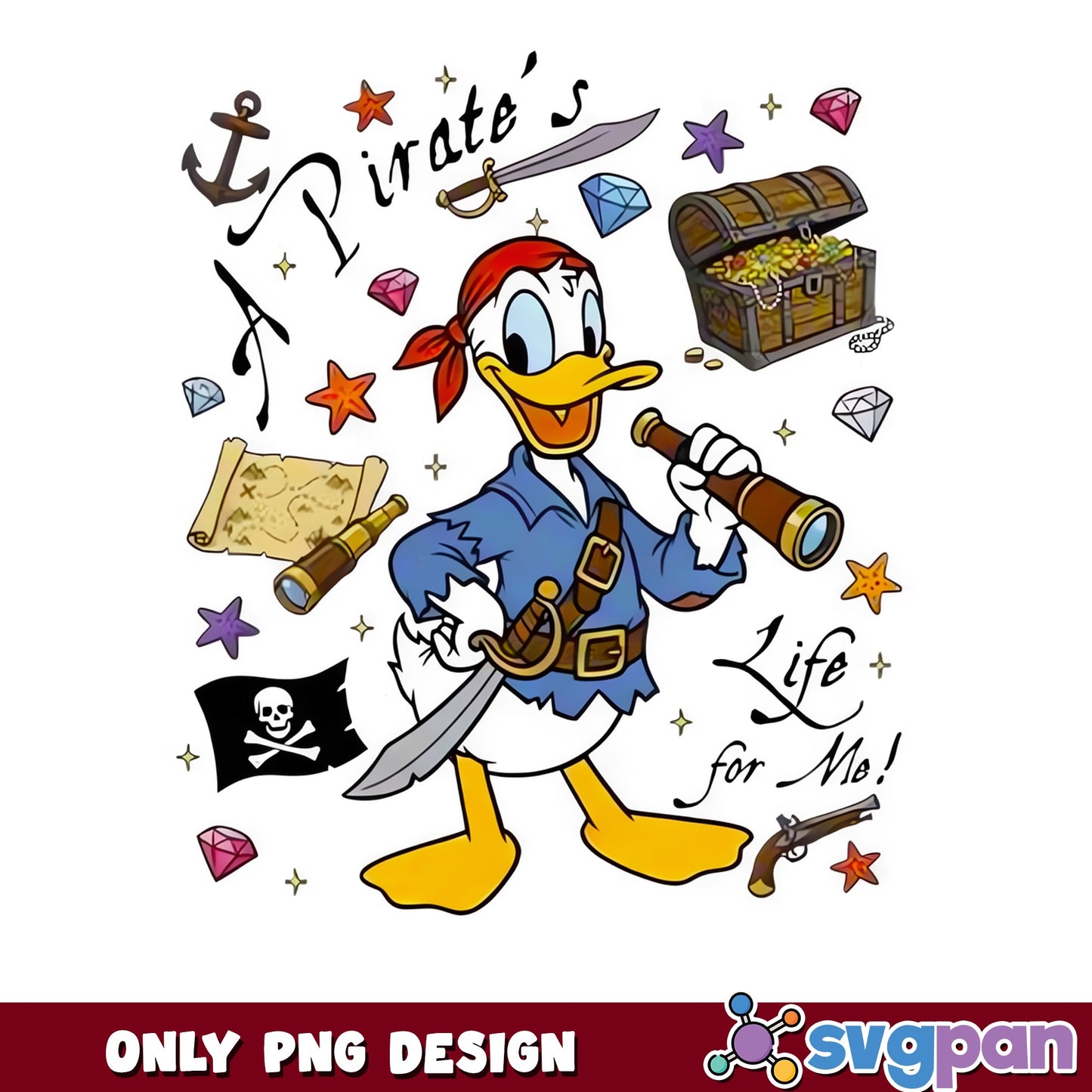 Donald Duck Pirate PNG, A Pirates Life For Me, Disney PNG
