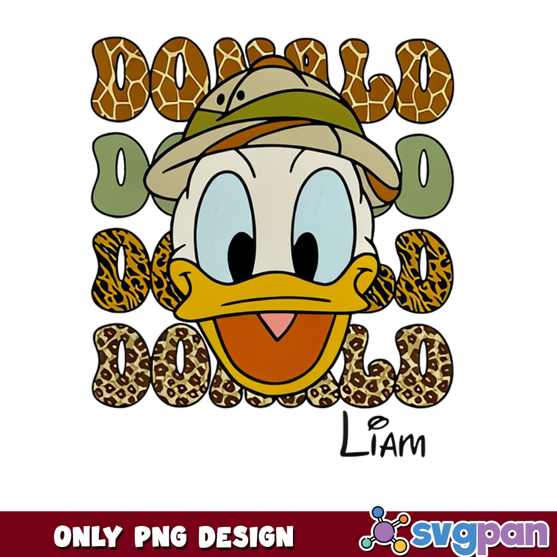 Donald Duck Safari PNG, Disney Animal Kingdom PNG, Custom Name PNG