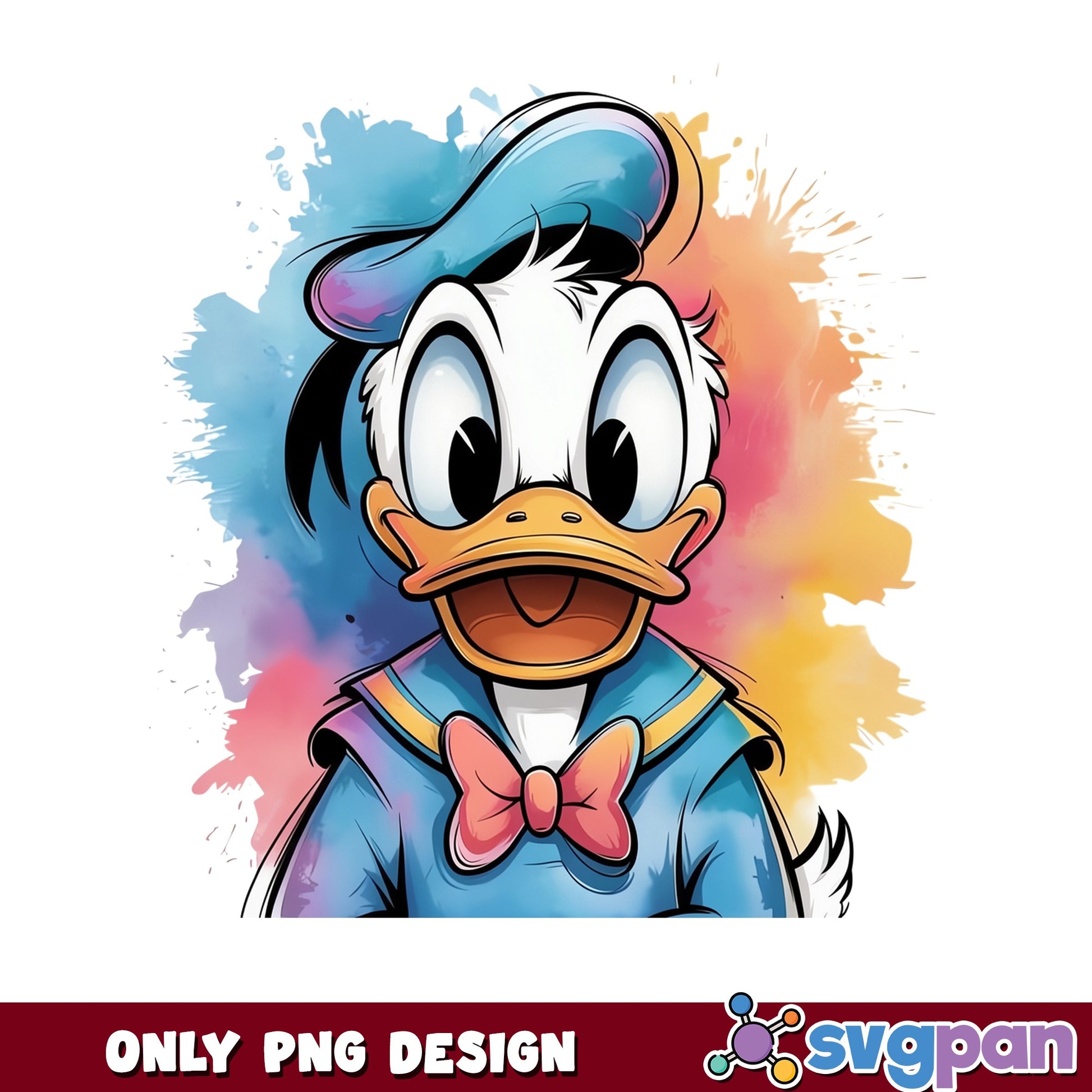 Donald Duck Watercolor PNG, Disney Duck PNG, Donald Duck PNG