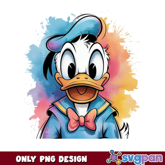 Donald Duck Watercolor PNG, Disney Duck PNG, Donald Duck PNG