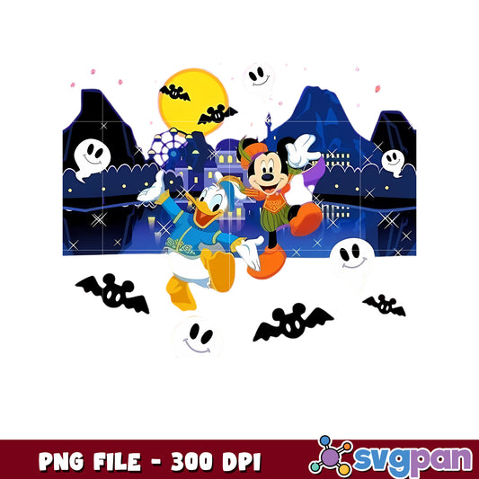Donald and mickey png, spirit halloween png, halloween season png