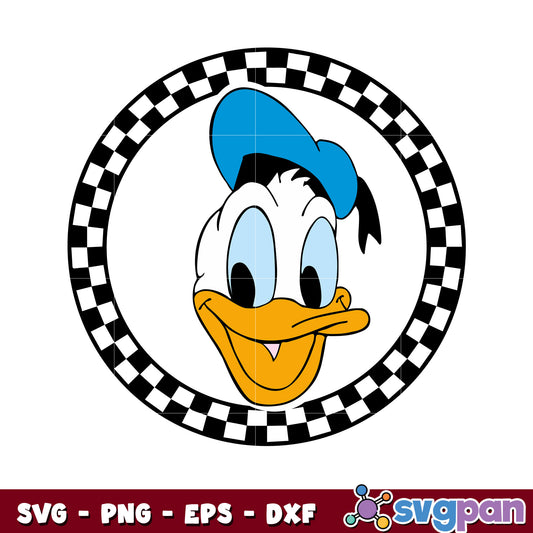 Donald duck head circle svg, disney donald svg, donald head svg