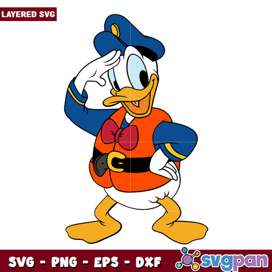 Donald duck in cruise design svg, mickey mouse svg, disney mickey mouse svg