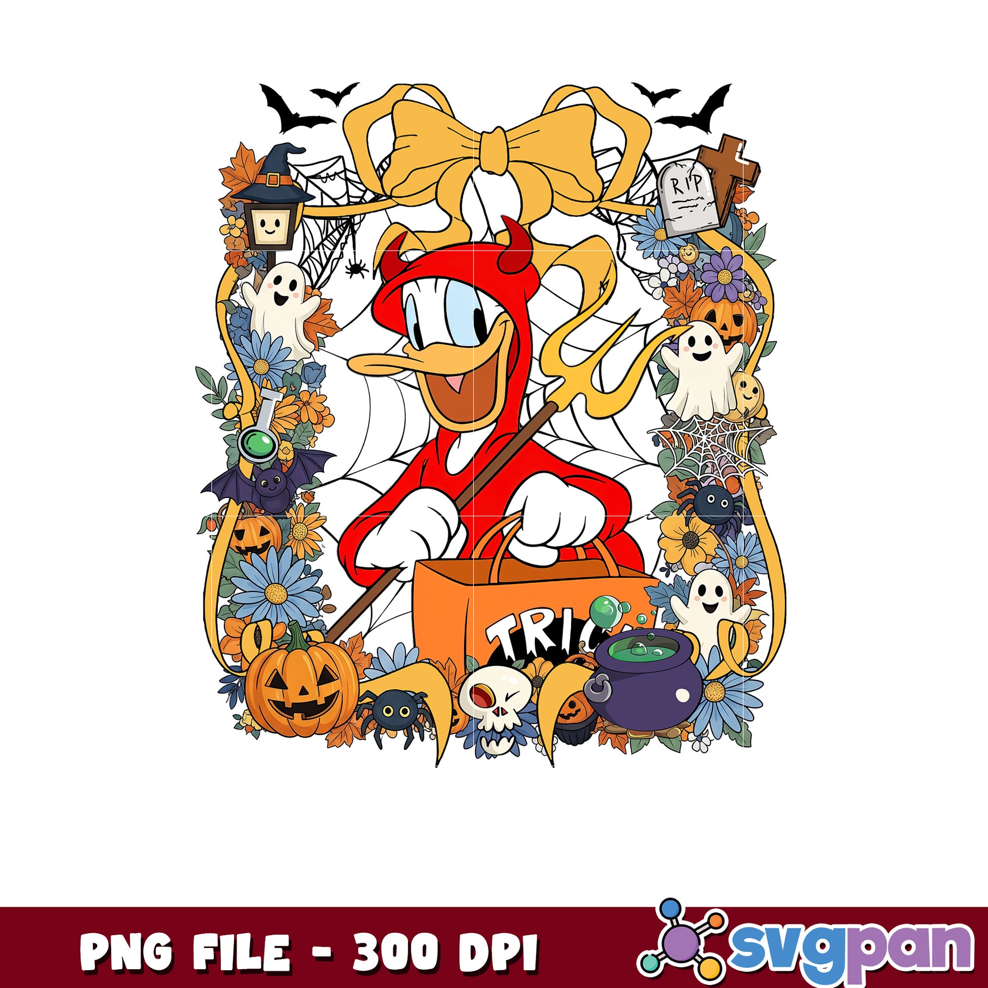 Donald halloweeen demon png, disney characters png, spooky halloween png
