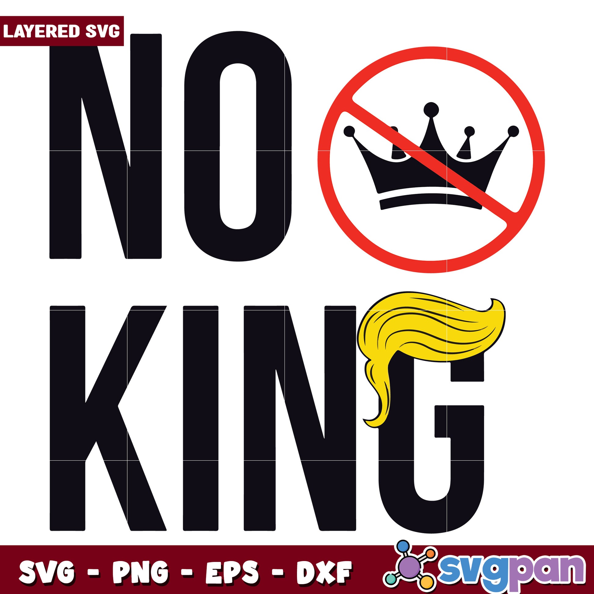 Donald trump american no king svg, stop trump no kings svg