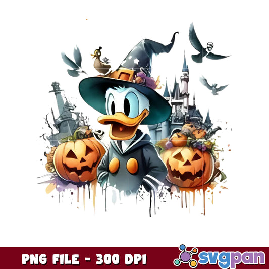 Donald witch design png, time to halloween png, funny halloween png