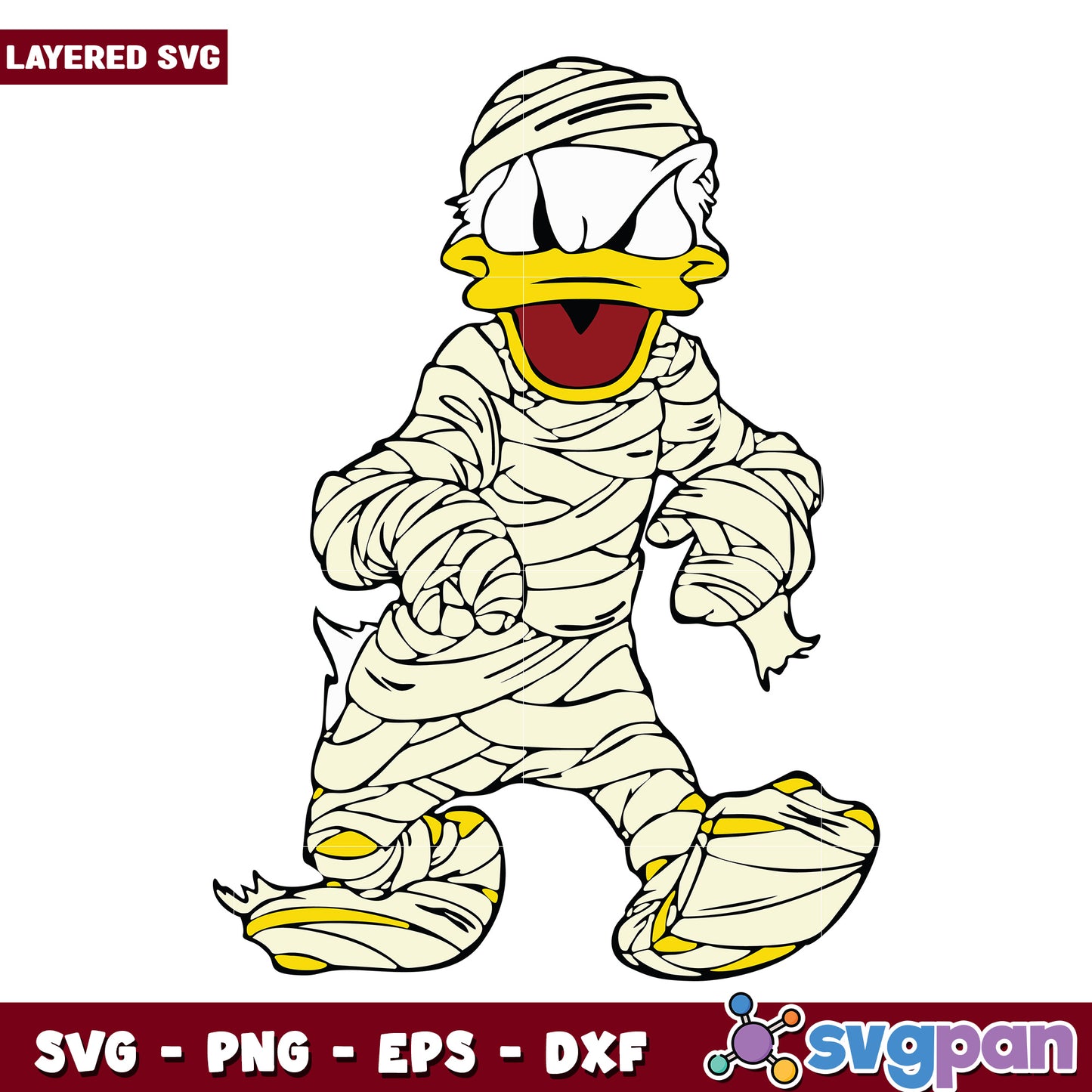 Donlad duck mummy disney svg, halloween killers nights​ svg, spookycharacters svg