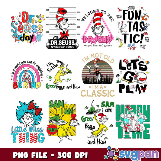 Dr Seuss Fun Bundle PNG 300 DPI for All Ages