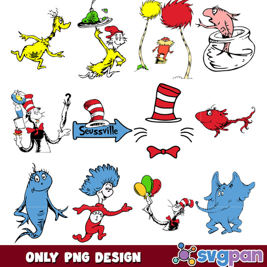 Dr Seuss PNG Bundle Characters & Graphics