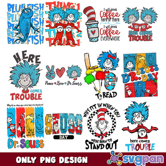 Dr Seuss PNG Bundle Designs