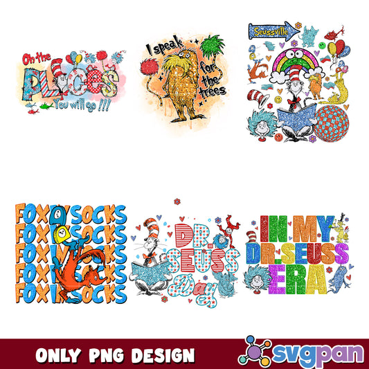 Dr Seuss PNG Bundle Designs for Shirts