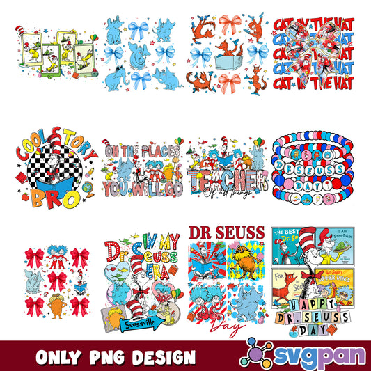 Dr Seuss PNG Bundle Designs for Teachers