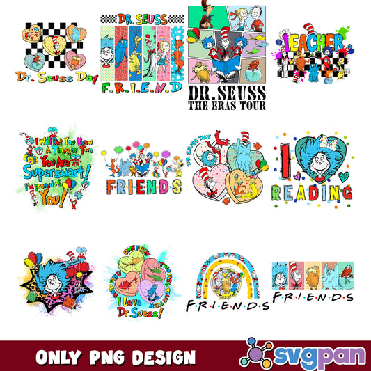 Dr Seuss PNG Bundle Friends, Day, & More